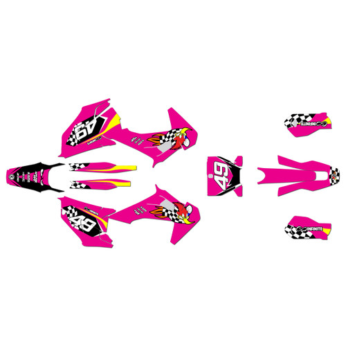 husqvarna tc250 graphics kit 2019-2022 pecker series magenta