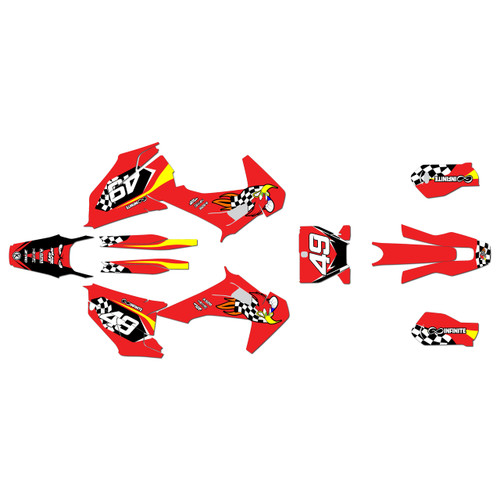 husqvarna tc125 graphics kit 2019-2022 pecker series red