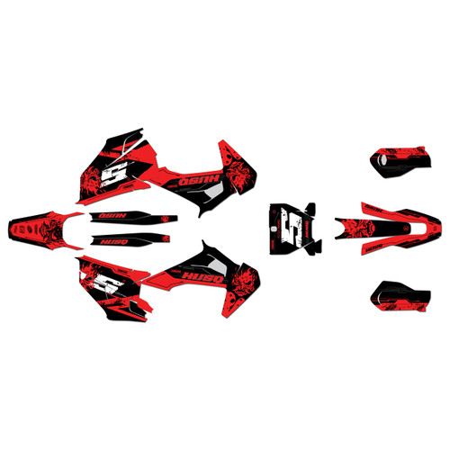 husqvarna fx450 graphics kit 2019-2022 night series red