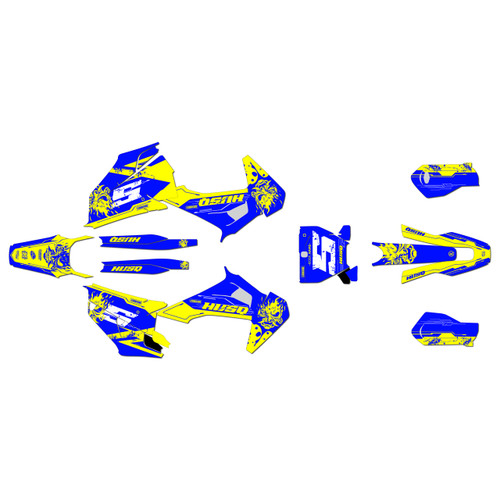 husqvarna fx450 graphics kit 2019-2022 night series yellow-shift