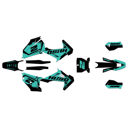 husqvarna tc125 graphics kit 2019-2022 razor series teal