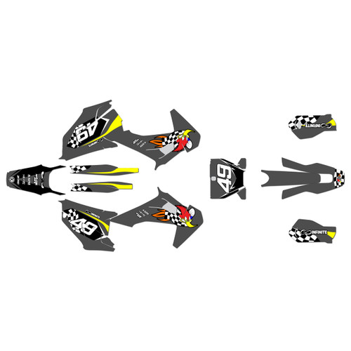 husqvarna tx300 graphics kit 2019-2022 pecker series smoke