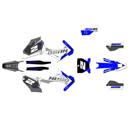 husqvarna tx300 graphics kit 2019-2022 razor series blue