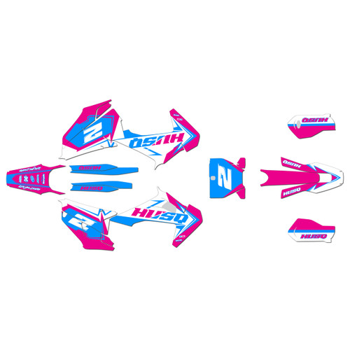husqvarna fx350 graphics kit 2019-2022 razor series magenta