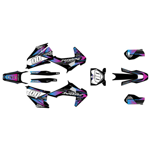 husqvarna fx450 graphics kit 2019-2022 rugged series magenta