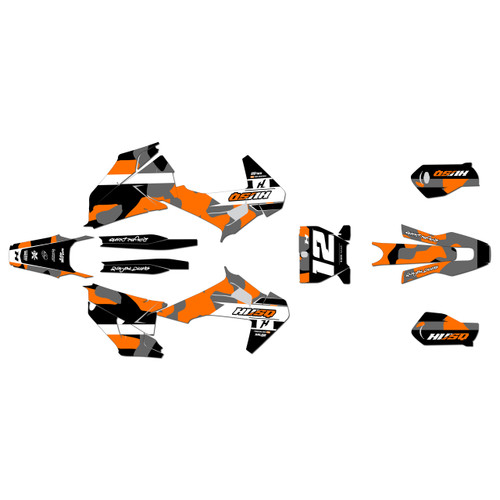 husqvarna tc250 graphics kit 2019-2022 shades series orange