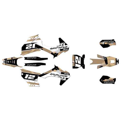 husqvarna fc250 graphics kit 2019-2022 splash series tan