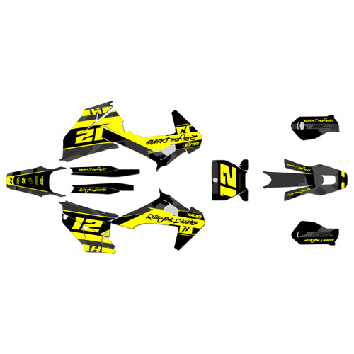 husqvarna fc250 graphics kit 2019-2022 splash series yellow