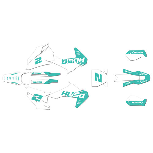 husqvarna tc250 graphics kit 2019-2022 splinter series teal-shift