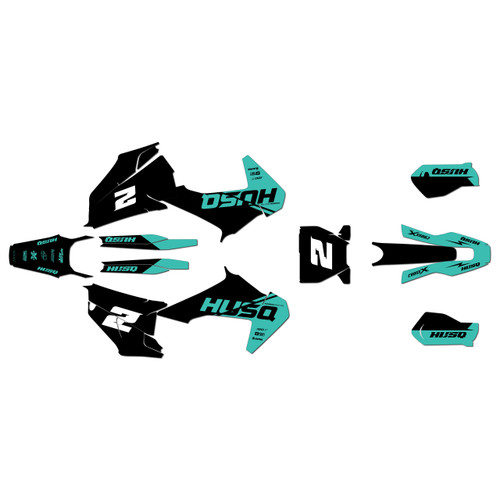 husqvarna tx300 graphics kit 2019-2022 splinter series teal