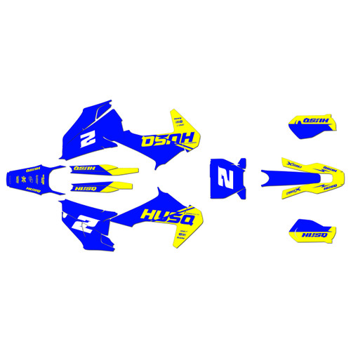 husqvarna fc450 graphics kit 2019-2022 splinter series yellow