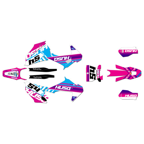 husqvarna fc250 graphics kit 2019-2022 split series magenta