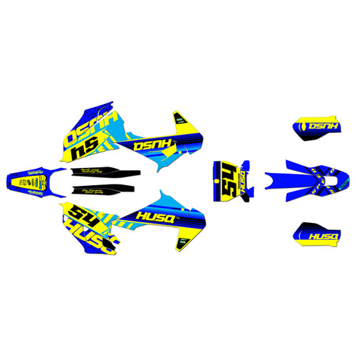 husqvarna fc250 graphics kit 2019-2022 split series yellow