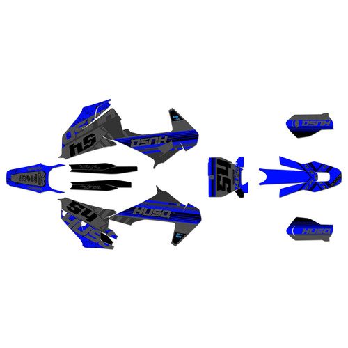 husqvarna fc250 graphics kit 2019-2022 split series blue-shift