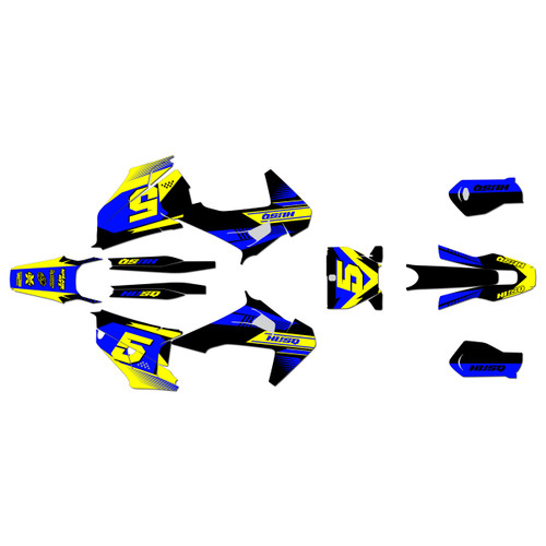 husqvarna fc350 graphics kit 2019-2022 turbo series yellow