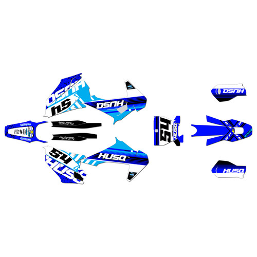 husqvarna fx350 graphics kit 2019-2022 split series blue