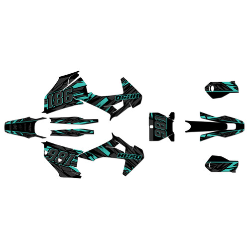 husqvarna tc250 graphics kit 2019-2022 twitch series teal