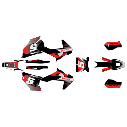 husqvarna fx350 graphics kit 2019-2022 turbo series red