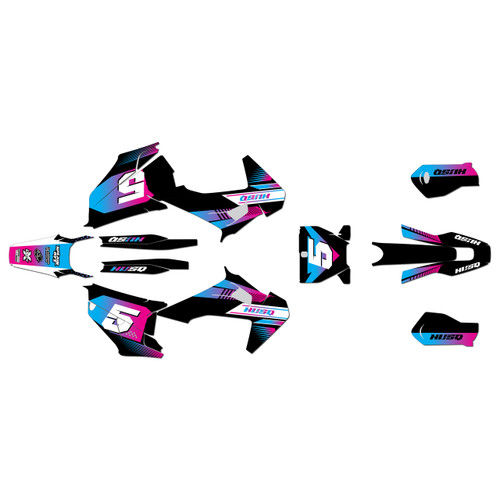 husqvarna fx350 graphics kit 2019-2022 turbo series magenta
