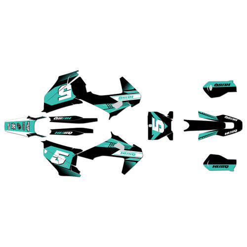 husqvarna fx350 graphics kit 2019-2022 turbo series teal