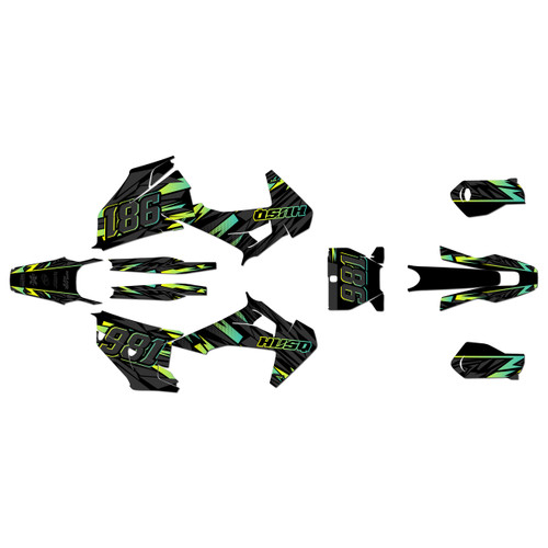 husqvarna tc125 graphics kit 2019-2022 twitch series green