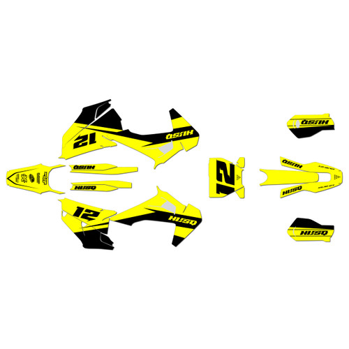 husqvarna tc250 graphics kit 2019-2022 vendetta series yellow