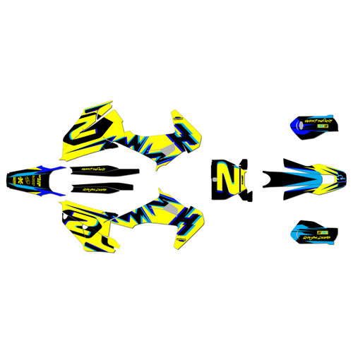 husqvarna tc125 graphics kit 2019-2022 vision series yellow