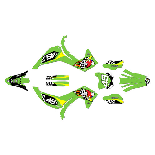 kawasaki kx250x graphics kit 2025-2026 pecker series green