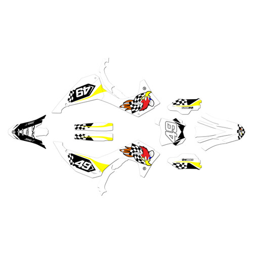 kawasaki kx450x graphics kit 2024-2026 pecker series white