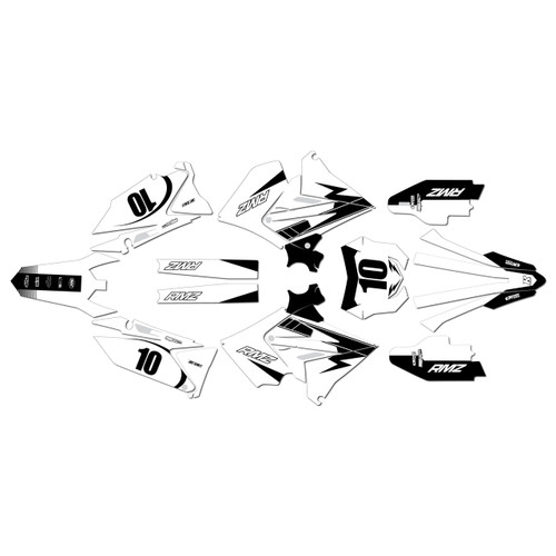 suzuki rm250 graphics kit 2001-2008 speed series white