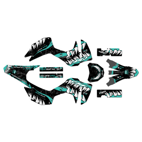 honda crf300f graphics kit 2025-2026 carnage series teal
