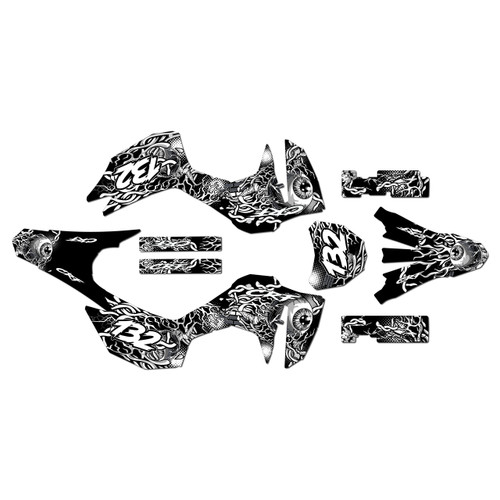 honda crf300f graphics kit 2025-2026 core series white
