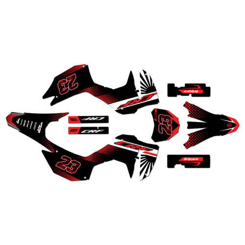 honda crf300f graphics kit 2025-2026 fh series red