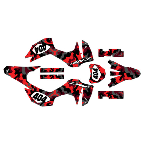 honda crf300f graphics kit 2025-2026 invasion series red
