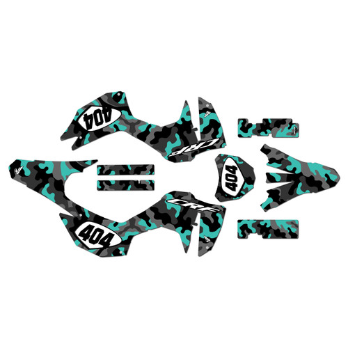 honda crf300f graphics kit 2025-2026 invasion series teal
