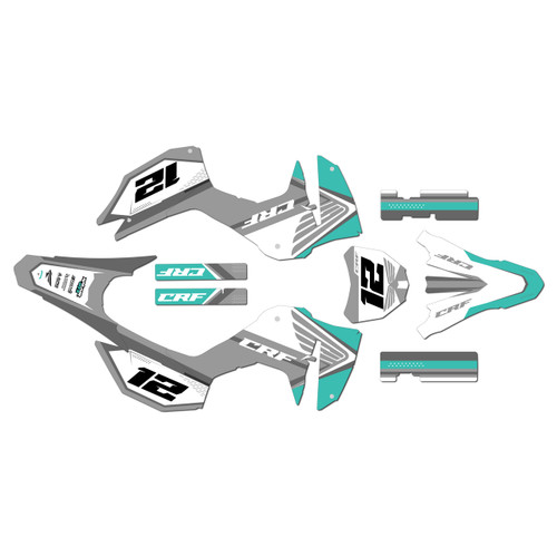 honda crf300f graphics kit 2025-2026 keplar series teal