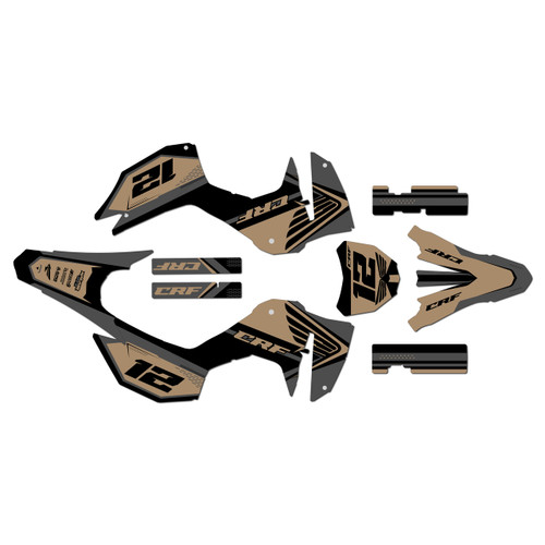 honda crf300f graphics kit 2025-2026 keplar series tan