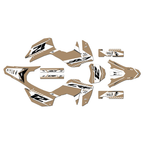 honda crf300f graphics kit 2025-2026 lethal series tan