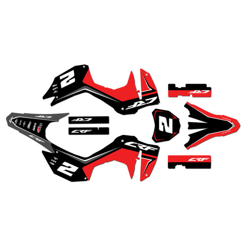 honda crf300f graphics kit 2025-2026 lightning series red