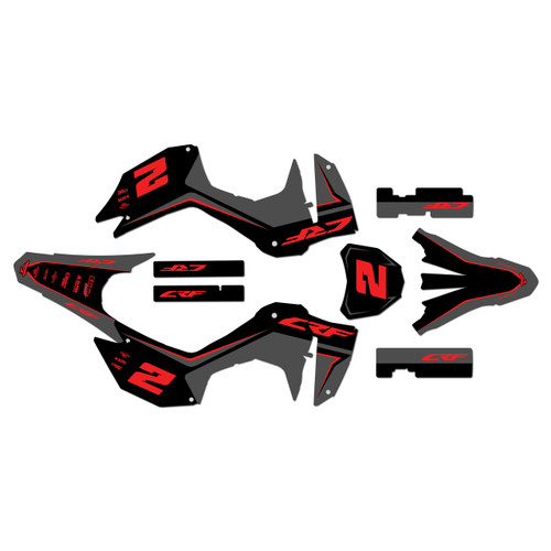 honda crf300f graphics kit 2025-2026 lightning series red-shift