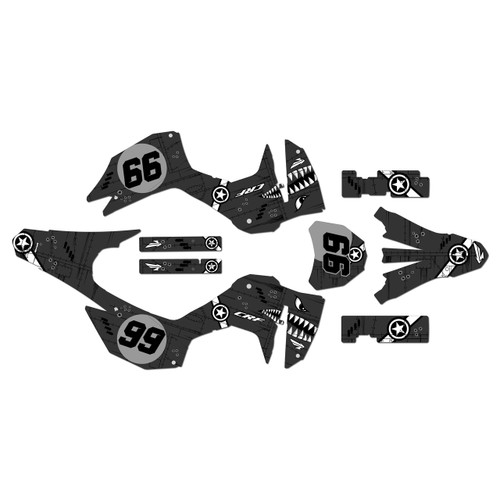 honda crf300f graphics kit 2025-2026 predator series smoke