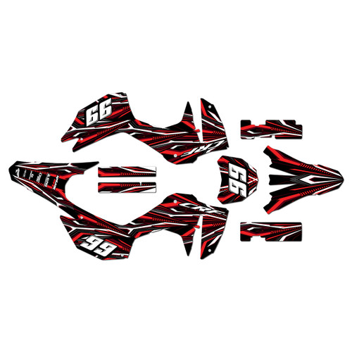 honda crf300f graphics kit 2025-2026 prime series red