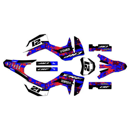 honda crf300f graphics kit 2025-2026 semper series blue