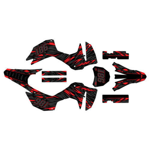 honda crf300f graphics kit 2025-2026 twitch series red