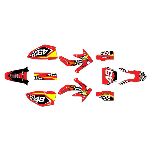 honda crf450r graphics kit 2005-2007 pecker series red