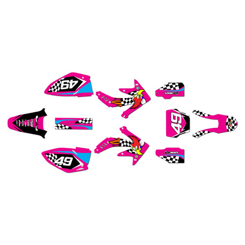 honda crf450r graphics kit 2005-2007 pecker series magenta