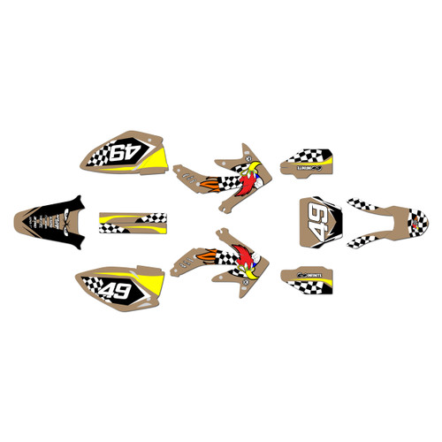honda crf450r graphics kit 2005-2007 pecker series tan