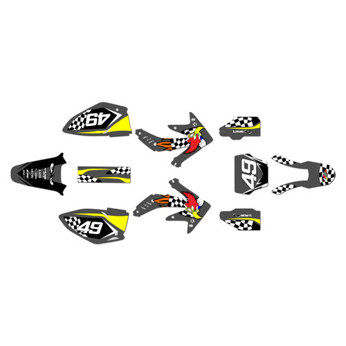 honda crf450r graphics kit 2005-2007 pecker series smoke
