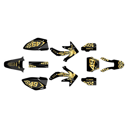 honda crf450r graphics kit 2005-2007 pecker series gold