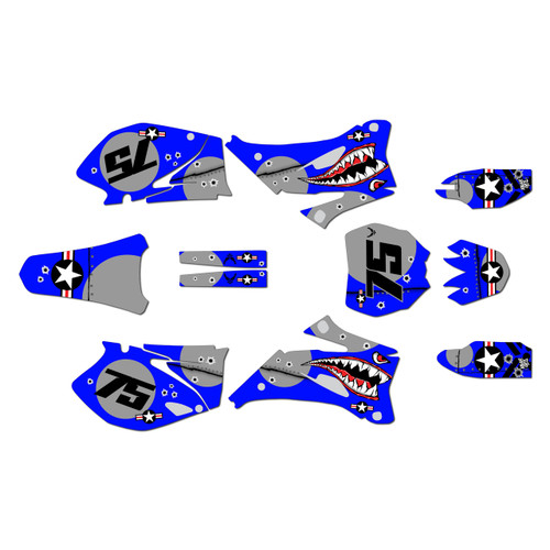 yamaha yz250f graphics kit 2006-2007 predator series blue